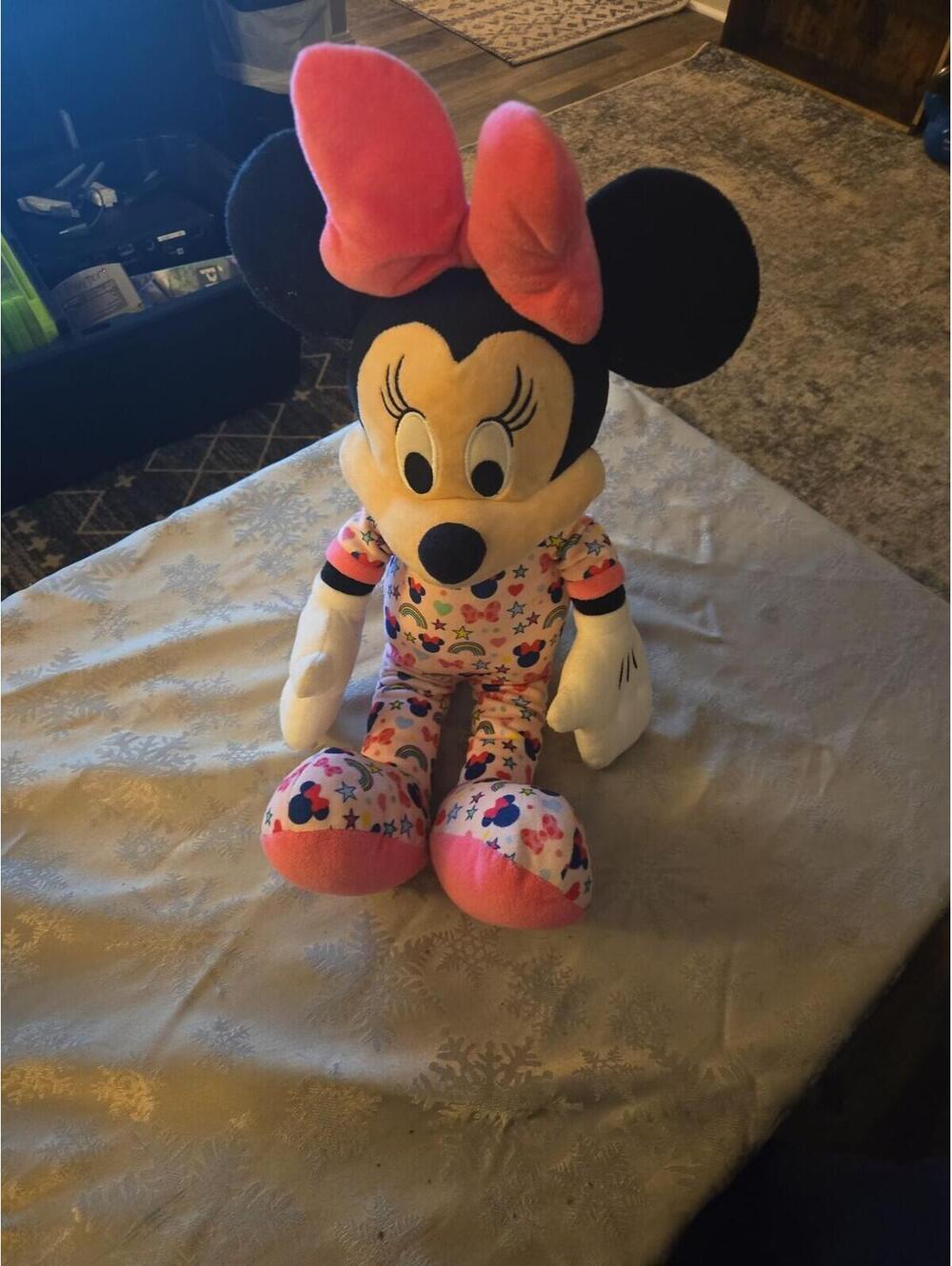 Disney Minnie Mouse Pajama Plush - Pink Rainbow Print